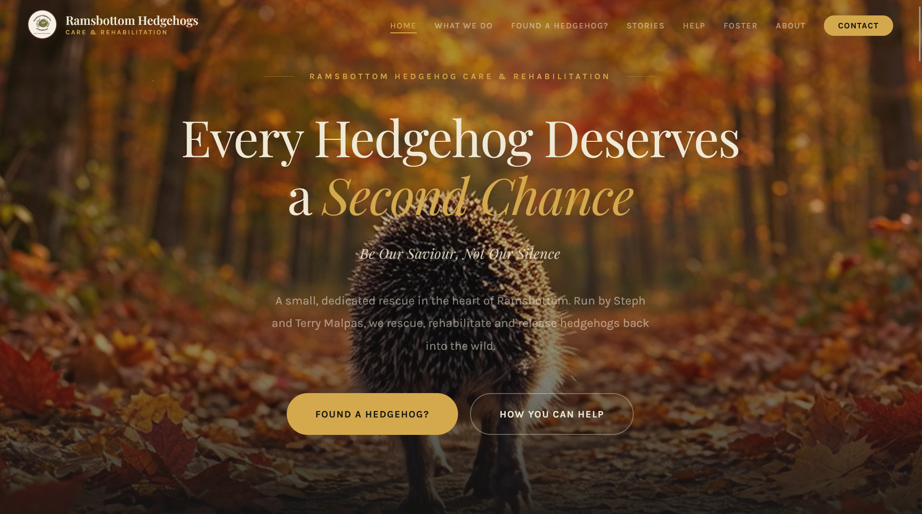 Ramsbottom Hedgehog Care and Rehabilitation website